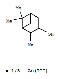 Aurio(3+) 2,6,6-trimethylbicyclo(3.1.1)heptane-3-thiolate