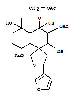 Spiro[furan-3(2H),6'-[6H]naphtho[1,8-bc]furan]-2,2'a,8',8'a(2'H,3'H)-tetrol,8'b-[(acetyloxy)methyl]-5-(3-furanyl)octahydro-7'-methyl-, 2,8'-diacetate,[2'aR-[2'aa,5'ab,6'a(2S*,5S*),7'a,8'a,8'aa,8'ba]]-
