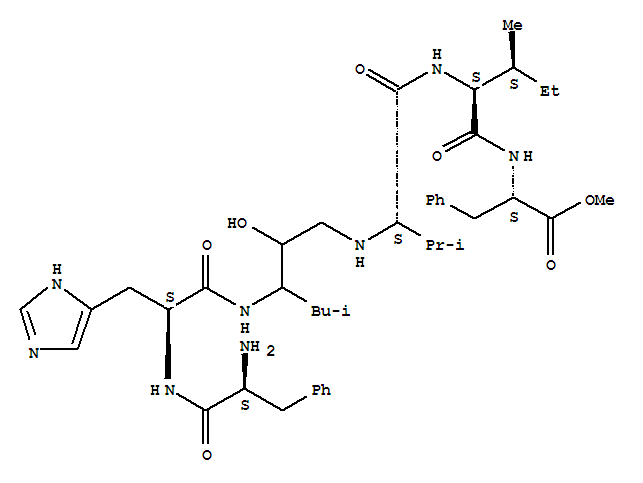 L-Phenylalanine,N-[N-[N-[2-hydroxy-5-methyl-3-[(N-L-phenylalanyl-L-histidyl)amino]hexyl]-L-valyl]-L-isoleucyl]-,methyl ester
