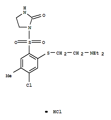 2-({5-chloro-4-methyl-2-[(2-oxoimidazolidin-1-yl)sulfonyl]phenyl}sulfanyl)-N,N-diethylethanaminium chloride