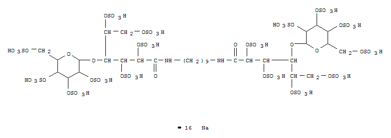 hexadecasodium nonane-1,9-diylbis{imino[(2R,3R,4S,5R)-6-oxo-1,2,4,5-tetrakis(sulfonatooxy)hexane-6,3-diyl]oxy(2S,3R,4S,5S,6R)-6-[(sulfonatooxy)methyl]tetrahydro-2H-pyran-2,3,4,5-tetrayl} hexasulfate 