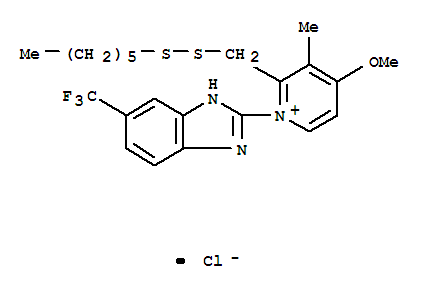 2-[(hexyldisulfanyl)methyl]-4-methoxy-3-methyl-1-[6-(trifluoromethyl)-1H-benzimidazol-2-yl]pyridinium chloride