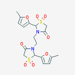 (2s)-2-(5-methylfuran-2-yl)-3-[2-[(2s)-2-(5-methylfuran-2-yl)-1,1,4-trioxo-1,3-thiazolidin-3-yl]ethyl]-1,1-dioxo-1,3-thiazolidin-4-one