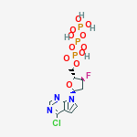 4-chloro-7-[2,3-dideoxy-3-fluoro-5-O-(hydroxy{[hydroxy(phosphonooxy)phosphoryl]oxy}phosphoryl)-beta-D-erythro-pentofuranosyl]-7H-pyrrolo[2,3-d]pyrimidine