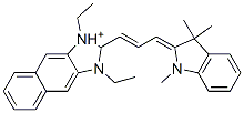 1,3-diethyl-2-(3-(1,3-dihydro-1,3,3-trimethyl-2H-indol-2-ylidene)-1-propenyl)-1H-naphth(2,3-d)imidazolium