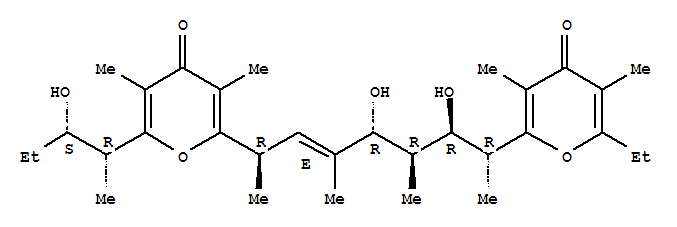 4H-Pyran-4-one,2-[(1R,2R,3R,4R,5E,7R)-2,4-dihydroxy-7-[6-[(1R,2S)-2-hydroxy-1-methylbutyl]-3,5-dimethyl-4-oxo-4H-pyran-2-yl]-1,3,5-trimethyl-5-octen-1-yl]-6-ethyl-3,5-dimethyl-