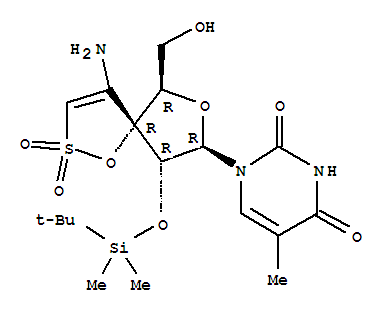 1-[(6R,8R,9R)-4-amino-9-{[tert-butyl(dimethyl)silyl]oxy}-6-(hydroxymethyl)-2,2-dioxido-1,7-dioxa-2-thiaspiro[4.4]non-3-en-8-yl]-5-methylpyrimidine-2,4(1H,3H)-dione