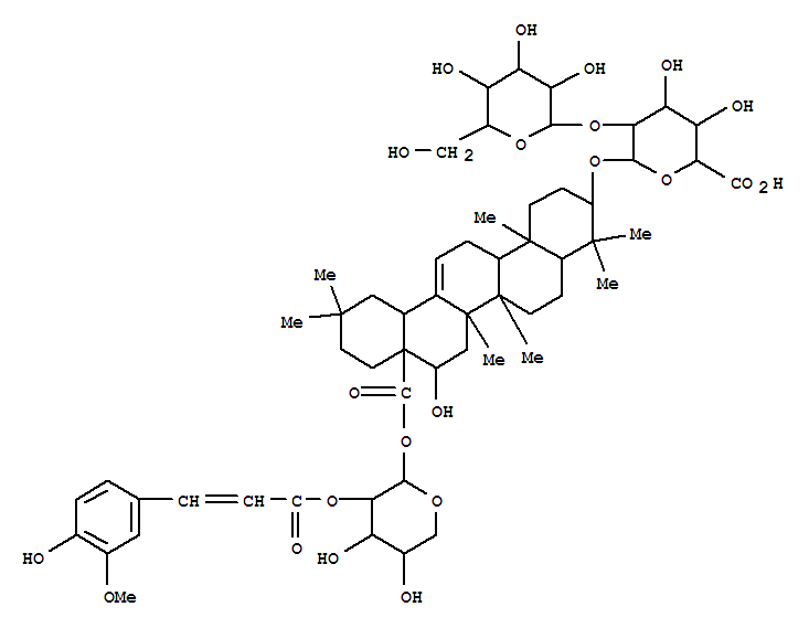 b-D-Glucopyranosiduronic acid, [3b,16a,28(E)]-16-hydroxy-28-[[2-O-[3-(4-hydroxy-3-methoxyphenyl)-1-oxo-2-propenyl]-b-D-xylopyranosyl]oxy]-28-oxoolean-12-en-3-yl2-O-b-D-galactopyranosyl-