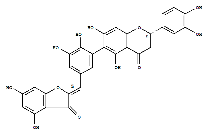 4H-1-Benzopyran-4-one,6-[5-[(4,6-dihydroxy-3-oxo-2(3H)-benzofuranylidene)methyl]-2,3-dihydroxyphenyl]-2-(3,4-dihydroxyphenyl)-2,3-dihydro-5,7-dihydroxy-,[S-(Z)]-