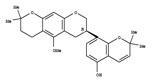 2H-1-Benzopyran-5-ol,2,2-dimethyl-8-(3,4,7,8-tetrahydro-5-methoxy-8,8-dimethyl-2H,6H-benzo[1,2-b:5,4-b']dipyran-3-yl)-,(R)-
