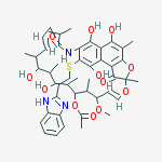 (24E)-8-{[2-(1H-benzimidazol-2-yl)ethyl]sulfanyl}-5,6,9,17,19-pentahydroxy-23-methoxy-2,4,12,16,18,20,22-heptamethyl-1,11-dioxo-1,2-dihydro-2,7-(epoxypentadeca[1,11,13]trienoimino)naphtho[2,1-b]furan-21-yl acetate