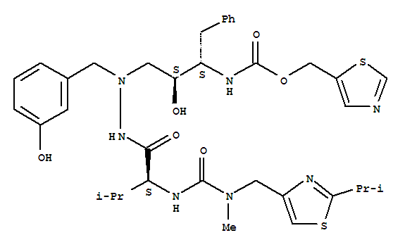 1,3-thiazol-5-ylmethyl {(1S,2S)-1-benzyl-2-hydroxy-3-[1-(3-hydroxybenzyl)-2-{(2S)-3-methyl-2-[(methyl{[2-(1-methylethyl)-1,3-thiazol-4-yl]methyl}carbamoyl)amino]butanoyl}hydrazino]propyl}carbamate 