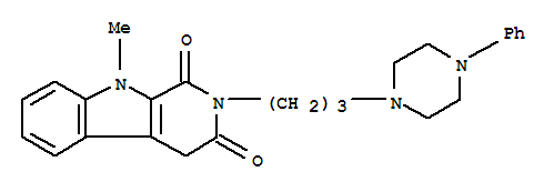1H-Pyrido(3,4-b)indole-1,3(2H)-dione, 4,9-dihydro-9-methyl-2-(3-(4-phenyl-1-piperazinyl)propyl)-