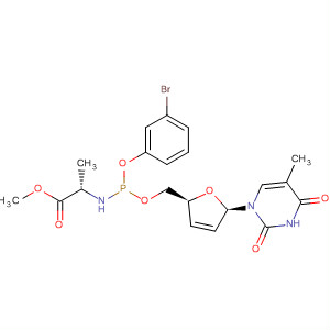 L-Alanine,N-[(3-bromophenoxy)[[(2S,5R)-5-(3,4-dihydro-5-methyl-2,4-dioxo-1(2H)-pyrimidinyl)-2,5-dihydro-2-furanyl]methoxy]phosphinyl]-, methyl ester