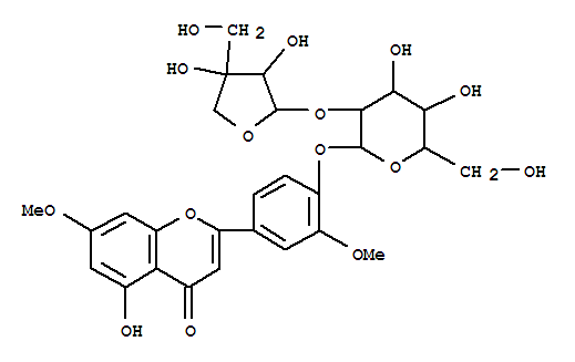 4H-1-Benzopyran-4-one,2-[4-[(2-O-D-apio-b-D-furanosyl-b-D-glucopyranosyl)oxy]-3-methoxyphenyl]-5-hydroxy-7-methoxy- (9CI)