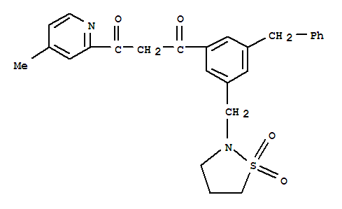1,3-Propanedione, 1-(3-((1,1-dioxido-2-isothiazolidinyl)methyl)-5-(phenylmethyl)phenyl)-3-(4-methyl-2-pyridinyl)-