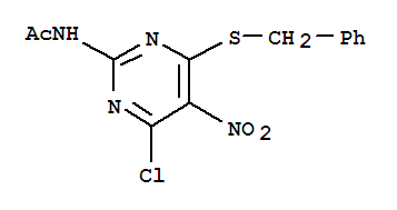 N-[4-(benzylsulfanyl)-6-chloro-5-nitropyrimidin-2-yl]acetamide