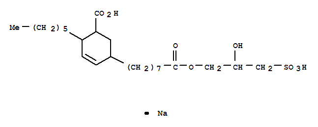 Sodium hydrogen 2-hydroxy-3-sulphonatopropyl 5-carboxylato-4-hexylcyclohex-2-ene-1-octanoate