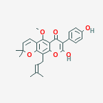 4-Hydroxy-3-(4-hydroxyphenyl)-5-methoxy-8,8-dimethyl-10-(3-methyl-2-butenyl)-2H,8H-benzo[1,2-b:5,4-b]dipyran-2-one
