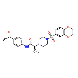 N-(4-acetylphenyl)-2-[4-(2,3-dihydro-1,4-benzodioxin-6-ylsulfonyl)piperazin-1-yl]propanamide