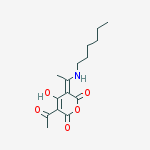 (3Z)-5-acetyl-3-[1-(hexylamino)ethylidene]-6-hydroxy-2H-pyran-2,4(3H)-dione