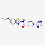 4-PIPERIDINECARBOXAMIDE,N-(6-ETHOXY-2-BENZOTHIAZOLYL)-1-PYRAZINYL-