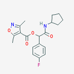 4-ISOXAZOLECARBOXYLIC ACID 3,5-DIMETHYL-,2-(CYCLOPENTYLAMINO)-1-(4-FLUOROPHENYL)-2-OXOETHYL ESTER