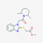 ACETIC ACID [[1-[2-(2,6-DIMETHYL-PIPERIDIN-1-YL)-2-OXOETHYL]-1H-BENZO[D]IMIDAZOL-2-YL]THIO]-,METHYL ESTER