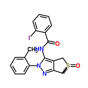 2-iodo-N-[2-(2-methylphenyl)-5-oxido-2,6-dihydro-4H-thieno[3,4-c]pyrazol-3-yl]benzamide
