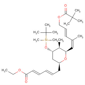2,4-Hexadienoic acid,6-[(2S,4S,5S,6R)-4-[[(1,1-dimethylethyl)dimethylsilyl]oxy]-6-[(1Z,3E)-5-(2,2-dimethyl-1-oxopropoxy)-2-methyl-1,3-pentadienyl]tetrahydro-5-methyl-2H-pyran-2-yl]-, ethyl ester, (2E,4E)-