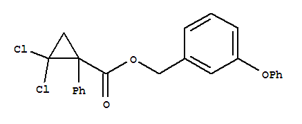 Cyclopropanecarboxylic acid, 2,2-dichloro-1-phenyl-, (3-phenoxyphenyl)methyl ester, (+-)-