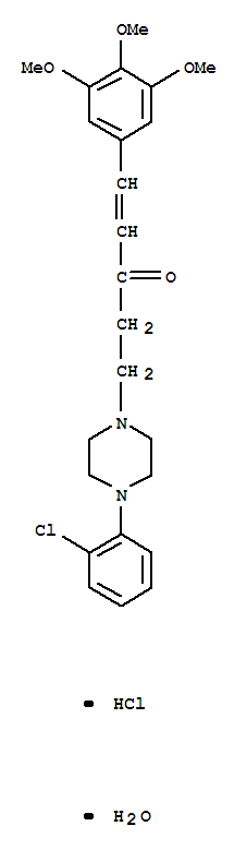 (1E)-5-[4-(2-chlorophenyl)piperazin-1-yl]-1-(3,4,5-trimethoxyphenyl)pent-1-en-3-one hydrochloride hydrate