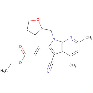 2-Propenoic acid,3-[3-cyano-4,6-dimethyl-1-[(tetrahydro-2-furanyl)methyl]-1H-pyrrolo[2,3-b]pyridin-2-yl]-, ethyl ester, (2E)-