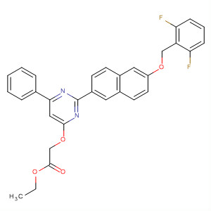 Acetic acid,[[2-[6-[(2,6-difluorophenyl)methoxy]-2-naphthalenyl]-6-phenyl-4-pyrimidinyl]oxy]-, ethyl ester