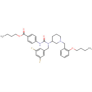 Benzoic acid,4-[[[[1-[(2-butoxyphenyl)methyl]-3-piperidinyl][(3,5-difluorophenyl)methyl]amino]carbonyl]amino]-, butyl ester