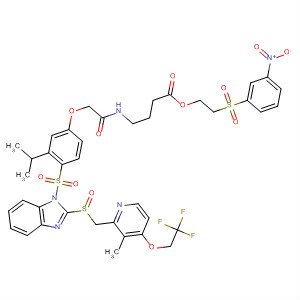 Butanoic acid,4-[[[3-(1-methylethyl)-4-[[2-[[[3-methyl-4-(2,2,2-trifluoroethoxy)-2-pyridinyl]methyl]sulfinyl]-1H-benzimidazol-1-yl]sulfonyl]phenoxy]acetyl]amino]-,2-[(3-nitrophenyl)sulfonyl]ethyl ester