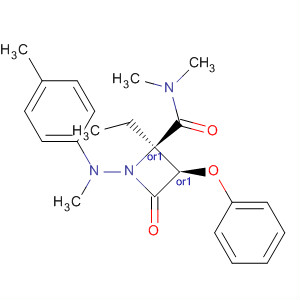 2-Azetidinecarboxamide,2-ethyl-N,N-dimethyl-1-[methyl(4-methylphenyl)amino]-4-oxo-3-phenoxy-, (2R,3R)-rel-