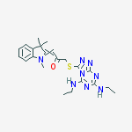 1-{[5,7-bis(ethylamino)[1,2,4]triazolo[4,3-a][1,3,5]triazin-3-yl]sulfanyl}-3-(1,3,3-trimethyl-1,3-dihydro-2H-indol-2-ylidene)propan-2-one