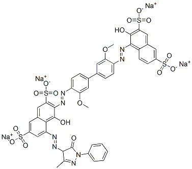 2,7-Naphthalenedisulfonic acid, 5-[(4,5-dihydro-3-methyl-5-oxo-1-phenyl-1H-pyrazol-4-yl)azo]-4-hydroxy-3-[[4-[(2-hydroxy-3,6-disulfo-1-naphthalenyl)azo]-3,3-dimethoxy[1,1-biphenyl]-4-yl]azo]-, tetrasodium salt