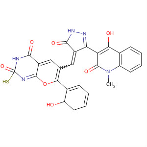 4H-Pyrano[2,3-d]pyrimidin-4-one,6-[[3-(1,2-dihydro-4-hydroxy-1-methyl-2-oxo-3-quinolinyl)-1,5-dihydro-5-oxo-4H-pyrazol-4-ylidene]methyl]-2,3-dihydro-7-(2-hydroxyphenyl)-2-thioxo-