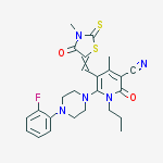 6-[4-(2-fluorophenyl)piperazin-1-yl]-4-methyl-5-[(3-methyl-4-oxo-2-sulfanylidene-1,3-thiazolidin-5-ylidene)methyl]-2-oxo-1-propylpyridine-3-carbonitrile