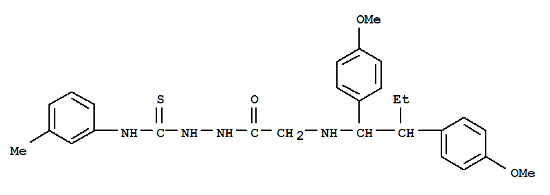 2-({[1,2-bis(4-methoxyphenyl)butyl]amino}acetyl)-N-(3-methylphenyl)hydrazinecarbothioamide 