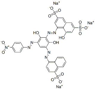 trisodium 4-[[2,6-dihydroxy-3-[(4-nitrophenyl)azo]-5-[(4-sulphonato-1-naphthyl)azo]phenyl]azo]-5-hydroxynaphtalene-2,7-disulphonate
