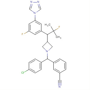 Benzonitrile,3-[(4-chlorophenyl)[3-[2-fluoro-1-[3-fluoro-5-(4H-1,2,4-triazol-4-yl)phenyl]-2-methylpropyl]-1-azetidinyl]methyl]-