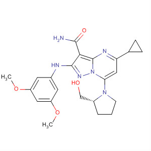Pyrazolo[1,5-a]pyrimidine-3-carboxamide,5-cyclopropyl-2-[(3,5-dimethoxyphenyl)amino]-7-[(2R)-2-(hydroxymethyl)-1-pyrrolidinyl]-