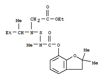Glycine, N-(((((2,3-dihydro-2,2-dimethyl-7-benzofuranyl)oxy)carbonyl)m ethylamino)thio)-N-(1-methylpropyl)-, ethyl ester