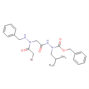 Hydrazinecarboxylic acid,2-[[2-(bromoacetyl)-1-(phenylmethyl)hydrazino]acetyl]-1-(2-methylpropyl)-, phenylmethyl ester