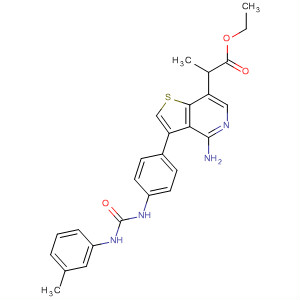 Thieno[3,2-c]pyridine-7-propanoic acid,4-amino-3-[4-[[[(3-methylphenyl)amino]carbonyl]amino]phenyl]-, ethylester