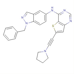 Thieno[3,2-d]pyrimidin-4-amine,N-[1-(phenylmethyl)-1H-indazol-5-yl]-6-[(2R)-2-pyrrolidinylethynyl]-