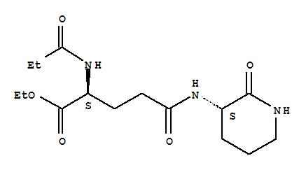 L-Glutamine, N-(2-oxo-3-piperidinyl)-N2-(1-oxopropyl)-, ethyl ester, ( S)-
